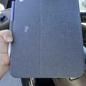 Fabric Folio Tablet Case with Purple Stylus Holder